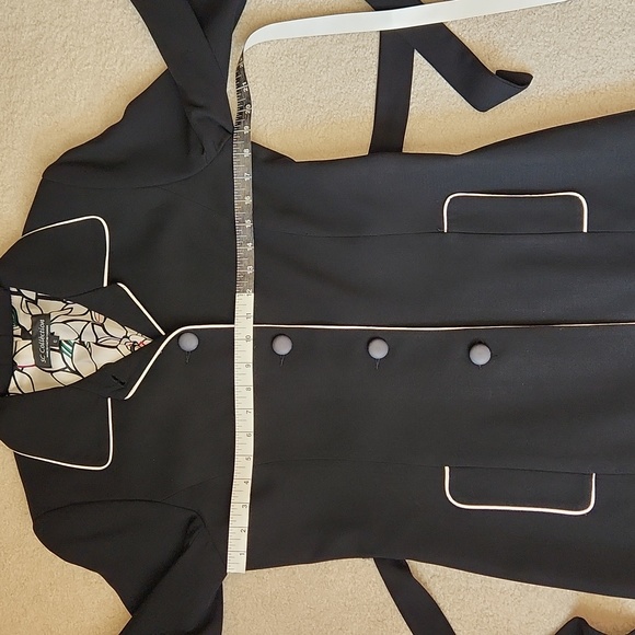 SC COLLECTION Made in Canada 3/4 Length Black Spring Trench Coat - Picture 11 of 12